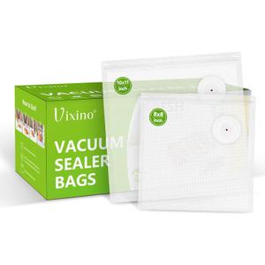 Vacuum Sealer Bags, 40 Reusable Vacuum Sealer Bags for Food, BPA-Free, Meal Prep and Sous Vide Cooking,Works for Handheld Sealer and Vac Sealer Machine with External Vacuum Systems (20 S (8"x8") + 20 M (10"x11"))