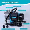 1 HP Portable Shallow Well Pump, Small Water Transfer Garden Pump, 980GPH Sprinkler Booster Electric,115V Self Priming Draining Irrigation for Lawn Fountain