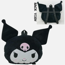 Kuromi Head Shaped Plush Backpack 10x13"