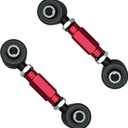 2 Pieces Rear Upper Adjustable Camber Arm Kit Compatible with Honda Civic 88-00 and Integra 94-01 EK EG, Camber Control Arms (red)