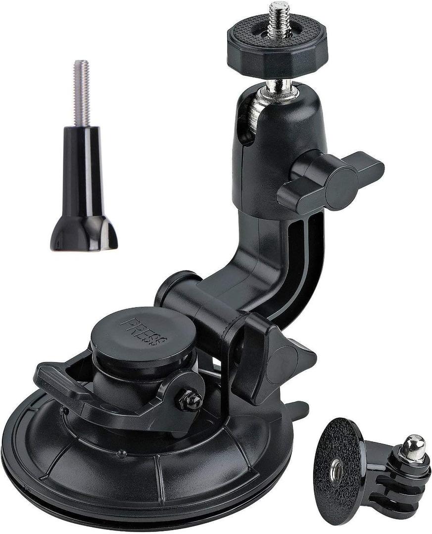 ASOCEA Action Camera Suction Cup Mount Windshield Camera Holder Tripod Adapter with 1/4" Screw Compatible with Gopro Hero 13 12 11 10 9/AKASO EK7000/Brave 4/Dragon Touch/DJI OSMO/Insta360 X3 x2