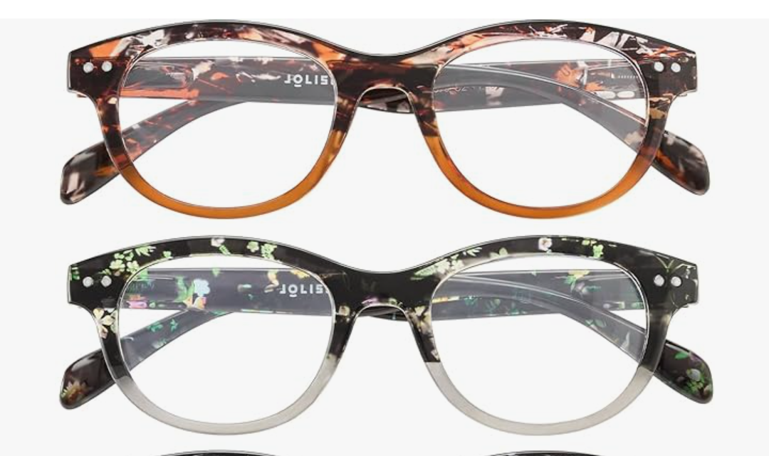 3 Pack Reading Glasses for Women, Stylish Eyeglasses with Spring Hinge, Blue Light Blocking Readers