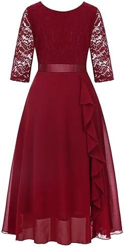 Binboll Girls Dress Sweet & Cute Puff Sleeve Square Neck Ruffle Dot Ruffle Swing Dress13-14 Y