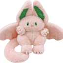 PEACH CAT Cute Bat Bunny Plush Pillow Kawaii Bat Rabbit Stuffed Animal for Kids Pink 12"