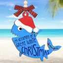 Shark Christmas Ornaments 2025 - Shark Gifts for Men and Women, Ocean Animal Lover Gifts for Teens, Friends, Family, Sea Life Decor, 2 Layers Wood Sea Animal Hanging Ornament