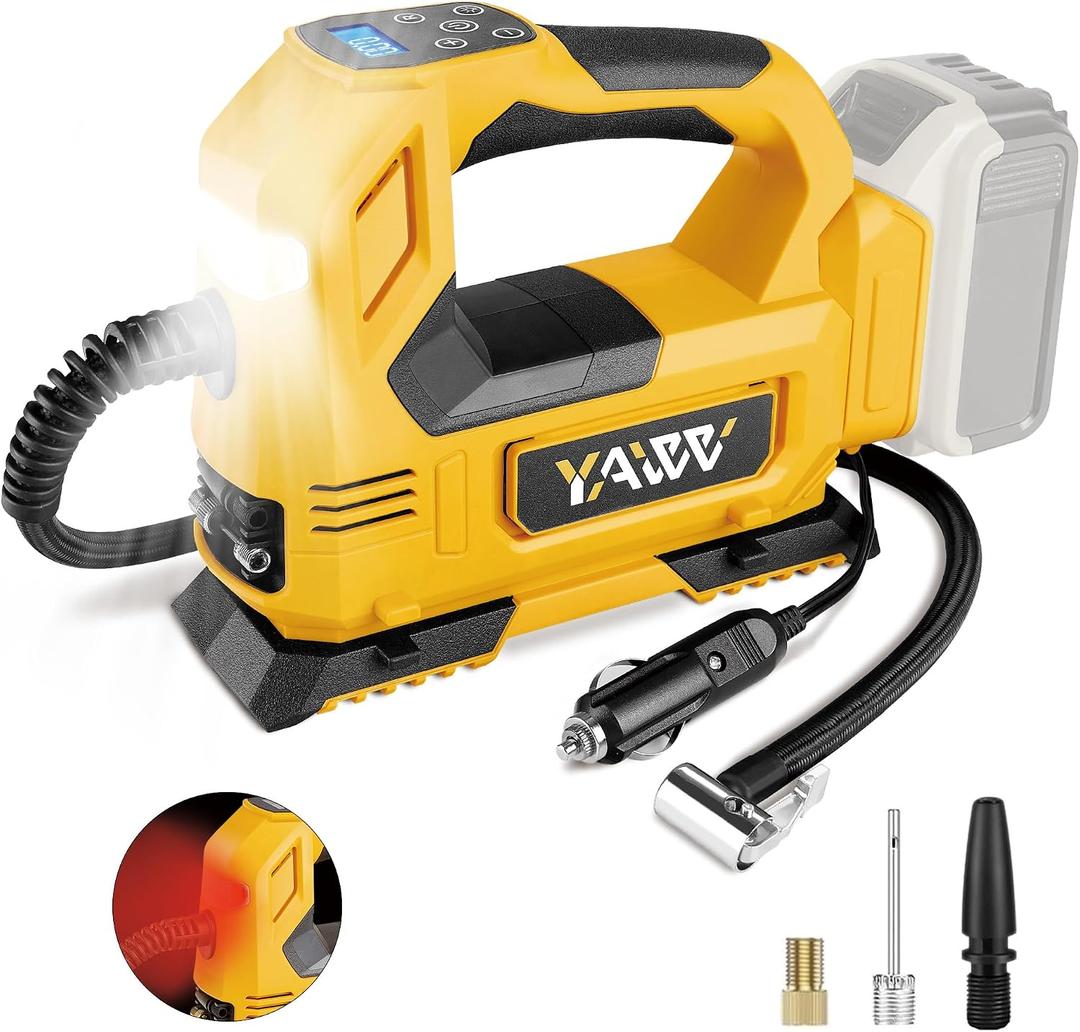 Cordless Tire Inflator Air Compressor for Dewalt 20V Max Battery,160PSI Portable LED Light Handheld Pump with Digital Pressure Gauge Cars Motorcycles Bikes Sport Balls(Battery Not Included)