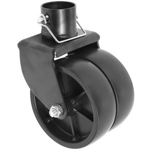 Trailer Jack Wheel with Chock - 6" Dual Caster with Double Wheel Chock Capacity 2000lbs fits Any Jack Better Soft Ground Roll Trailer Parts(Black)