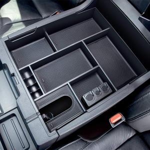 JDMCAR Compatible with Toyota Tundra Accessories 2014-2021 Center Console Organizer, Insert ABS Black Materials Tray, Armrest Secondary Storage Box - Full Tray