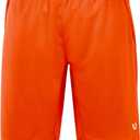 NORTHYARD Men's 10" Athletic Basketball Shorts with Zipper Pockets Quick Dry Lightweight Running Workout Gym Tennis Shorts (Orange, XXXL)