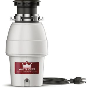 Waste King Legend Series Continuous Feed Garbage Disposal for Kitchen Sink with Power Cord, L-2600