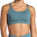 Gaiam Women's Shine Bra, Slim Fit, Stretch Midweight Material, Moisture-Wicking (Goblin Blue)