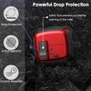 2 x KOREDA Compatible with Samsung Galaxy Buds 3 Case & Galaxy Buds 3 Pro Case with Cleaner Kit, Military TPU Shockproof Protective Hard Cover with Secure Lock for Men (Red)