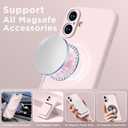 for iPhone 16 Silicone Case Soft Protective Shockproof Magnetic Case Compatible MagSafe iPhone 16 6.1" Silicones Phone Case Black (Pink and White)