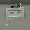 4 inch Trimless 2 Head Multiple Gimbal Downlight Luminaire, White Finish, LED Recessed Light Fixtures Dimmable 28W=225W, 2200 Lumens CRI 90+, 5CCT Selectable 2700K|3000K|3500K|4100K|5000K