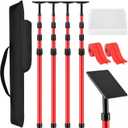 3.9-12FT Dust Barrier Poles Kit - Tool-Free Setup (4 Pack, Red)