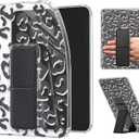 Clear Case with Stand for 7" All-New Kindle Paperwhite Cases 2024 (12th Gen) & Kindle Colorsoft Signature Edition | Anti-Yellowing, Ultra Slim Scratch-Proof Kindle Cover with Left-and-Right Hand Strap (Leopard Print)