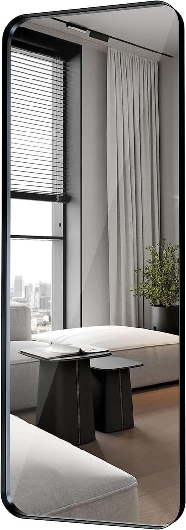 Rectangle Full Length Mirror 20"x55" Long Black Wall Mirror for Bathroom
