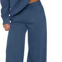 PRETTYGARDEN Womens Sweatsuits 2 Piece Set 2025 Casual Winter Long Sleeve Hoodie Loose Wide Leg Sweatpants Fall Tracksuit (X-Large, Grey Blue)