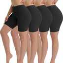 Yeblues 4 Pack Womens Cotton Boyshorts Underwear Boxer Slip Shorts Anti Chafing Biker Shorts Plus Boy Short Panties XL