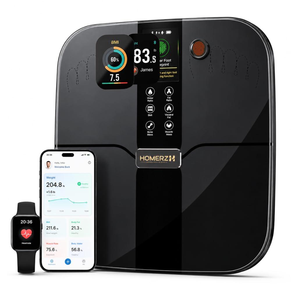 Homerz Smart Scale with BMI, Body Fat, Muscle Mass, Body Composition Scale, Nexa 400