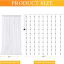 Fomcet Tulle Curtains with Lights String White 20FT X 8FT Sheer Backdrop Curtains for Parties Wedding Baby Shower Photo Shoot Decorations (4 Panels 5x8FT)