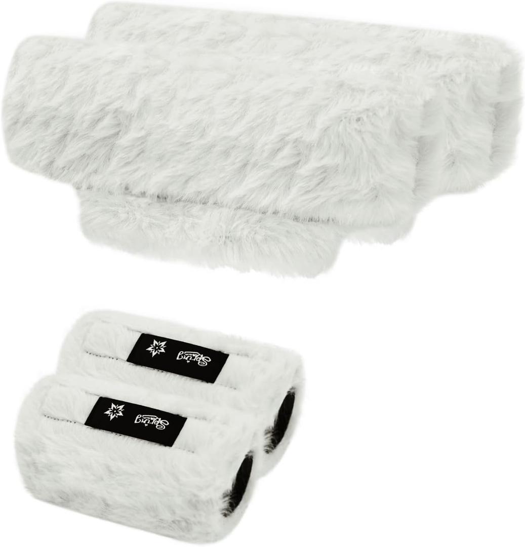 SPRING SEAON Crutches Padding Universal Crutch Pads for Armpits and Hand Grips Pads for Crutches Underarm Crutch Cushions Fluffy Crutch Covers Machine Washable Crutches Padding for Armpits (Beige)