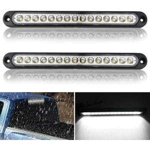 10" 15 LED Trailer Identification Light Led Reverse Backup Tail Light Bar Strip Truck Rear Side Marker Lights Waterproof (White)