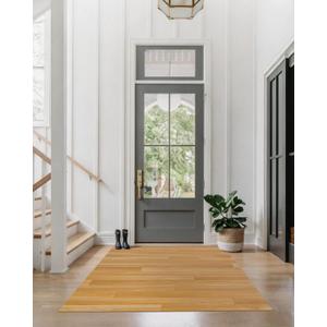 3'×5' Non Slip Vinyl Rug Waterproof 1.8mm Thick, Woodgrain Pattern Vinyl Floor Mat for Dining Table, Kitchen, High Traffic, Low Profile Area Plastic Floor Protector,Wear Resistant PVC Rug Cover Roll