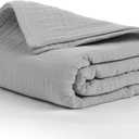 Salt Earth 100% Cotton Muslin Blanket, Gauze Blanket 80"X90" Queen, 4 Layered for Couch, Bed, Living Room,Lightweight, All Seasons Blankets & Throws, Easy wash,Nature & Skin Friendly(Scottish Grey)