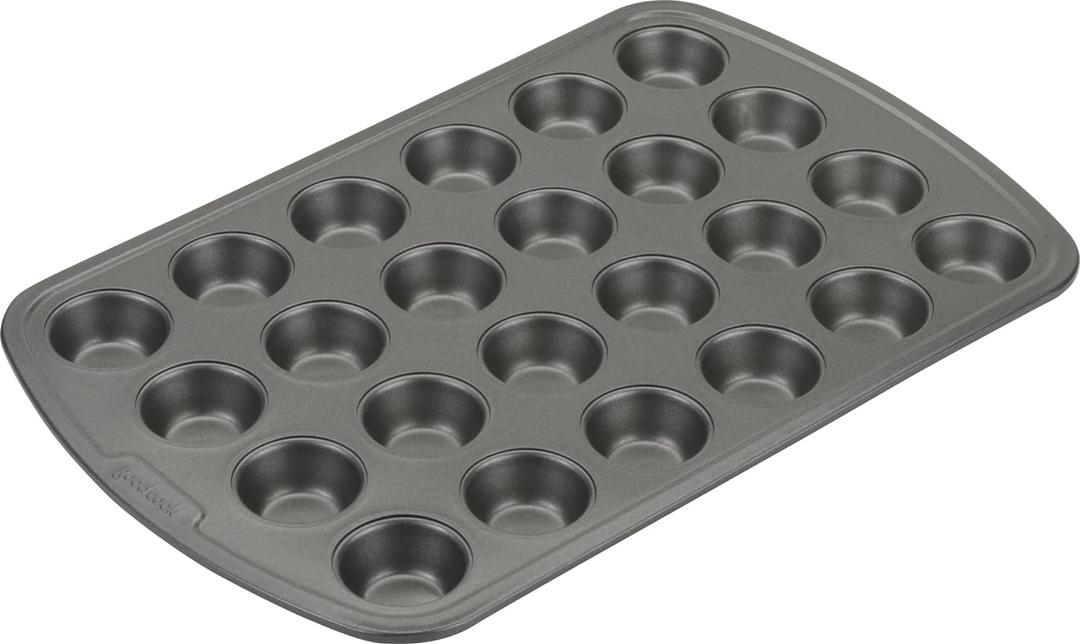 GoodCook Everyday Non-Stick Steel 24 Cup Mini Muffin Pan  Heavy Duty Small Muffin Pan, Bakeware Cupcake Pan, Delicious Baked Goods Muffin Tin Tray, Dishwasher Safe