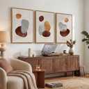 Large Neutral Abstract Canvas Wall Art for Living Room, 3 Piece Framed Wabi-Sabi Prints Paintings Artwork for walls, Minimalist Modern Pictures Wall Decor for Bedroom, Office, Dining Room, 24x36 In