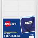 Avery No-Iron Fabric Labels, 1/2" x 1-3/4", Washer and Dryer-Safe Waterproof Labels, Non-Printable, 180 Total (40721)