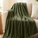 Casa Platino Fleece Throw Blankets – 300 GSM Olive Green – Soft Cozy Warm Winter Throws, Fuzzy Plush Elegant for Kids, Men & Women - Ideal for Couch, Sofa, Chair or Bed - 50x60 Inch