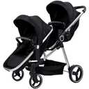 Double Stroller for Twins Infants and Toddlers, Foldable Tandem, Convertible Twin to Single Stroller, Compact Light Weight, Ages 0-3 Years