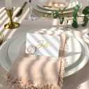 UNIQOOO 24Sets Magnolia Wax Seal Place Card Holders, Champagne Name Card Holders for Wedding Engagement Decor, Tea Party Table Setting, Name Tag, Party Food Labels (24Pcs)