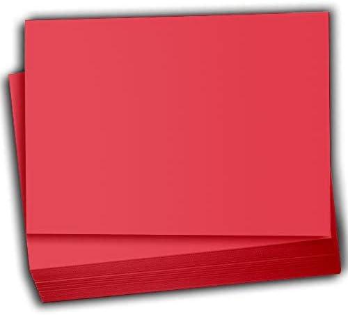 Hamilco Colored Scrapbook Cardstock Paper 5x7 Card Stock Paper 65 lb Cover 100 Pack (Punch Red)