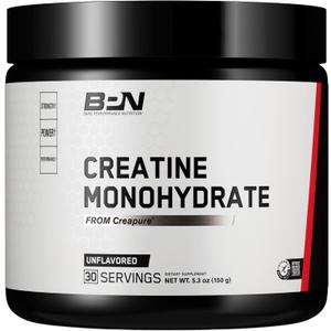 BARE PERFORMANCE NUTRITION, BPN Pure Creatine Monohydrate Powder By Creapure, 5g of Creatine per Serving, Supports Muscle Growth, Unflavored Creatine Powder, 30 Servings (EXP 11/2027)