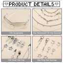 Y2K Accessories Set Y2k Star Sunglasses Silver Necklace Earrings Hair Clips Gothic Punk Style