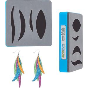 SUPERDANT Willow Leaves Leather Cutting Die Tassel Earring Wooden Die Cuts Keychain Pendant Cutting Mold Template for DIY Art Crafts Fabric Accessory Earring Jewelry Making and Home Decoration