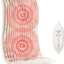 Heat Massaging Weighted Heating Pad for Back Pack, Weighted Electric Heating Pad with Massaging Vibrations 3.7lb Non-Toxic Beads 4 Heat Settings 4 Massage Modes 2h Auto-Off 12"x24" (Linen)
