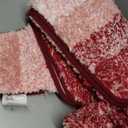 OLANLY Bathroom Rugs Sets 3 Piece, Soft Absorbent Microfiber Bath Mats and U-Shaped Contour Toilet Rug, Plush Shaggy Bath Mat Set for Bathroom (47"x20"+24"x16"+24"x20", Red)