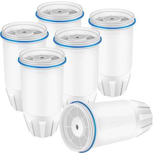 Water Filter Replacement Fit Zero Water Pitcher And Dispenser ZR-001 ZR-004 ZR-017, 0 TDS, 5-Stage Water Filter System Reduce Lead, Chromium, PFOA/PFOS, Water Filters Cartridges 6 Pack SETFEEL