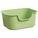 LoopTime Small Cat Litter Box with High Sides, Cat Boxes for Indoor Cats ,Cat Litter Pan for Kitty, Litter Box with Low Entry, Easy to Clean, Anti-Splashing (Green)