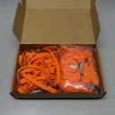Marspark 100 Pcs ID Badge Holder with Lanyard Lanyards for ID Badges Resealable Flat Neck Name Tag with Clip Waterproof Plastic Clear Badges Bulk for School Office Supplies (Orange)