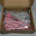 Thyle 120 Pcs Christmas Candy Cane Plastic Candy Decorations Peppermint Ornaments for Christmas Tree Lollipop Craft Decor for Xmas Home Party Supplies(Red, Green, White)