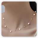 SmileBelle Pearl Necklaces for Women, Daisy Pearl Choker as Y Shaped Pearls Jewelry Gold Heart Necklace for Anniversary Birthday Gifts White Baroque Necklace as Wedding Jewelry