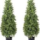 Artificial Boxwood Topiary Tree 3FT Fake Topiary Tree Faux Potted Topiary Plant for Porch Home Garden Decor 2Pack