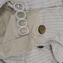 Farmhouse Shower Curtain Linen Beige Button Woven Fabric Country Rustic Western, Pleated Beige Stripe 72" W x 75" L