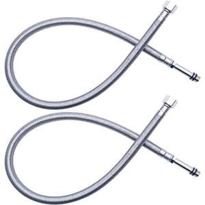 Faucet Supply Lines Connector Stainless Steel Braided Supply Hose 3/8-Inch Female Compression Thread x M10 Male Connector, 24-Inch Long x 2 Pcs (1 Pair)