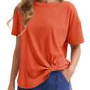 Cicy Bell Womens Summer Casual T-Shirts Loose Fit Twist Front Basic Tees (M)